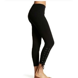 Black Lace-Up Ponte Leggings!
